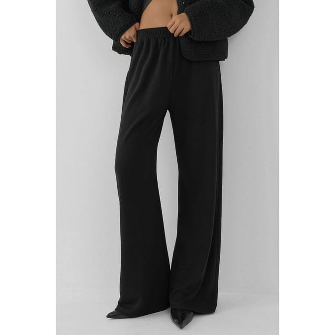 Brede Leg Textuur Gebreide Broek
