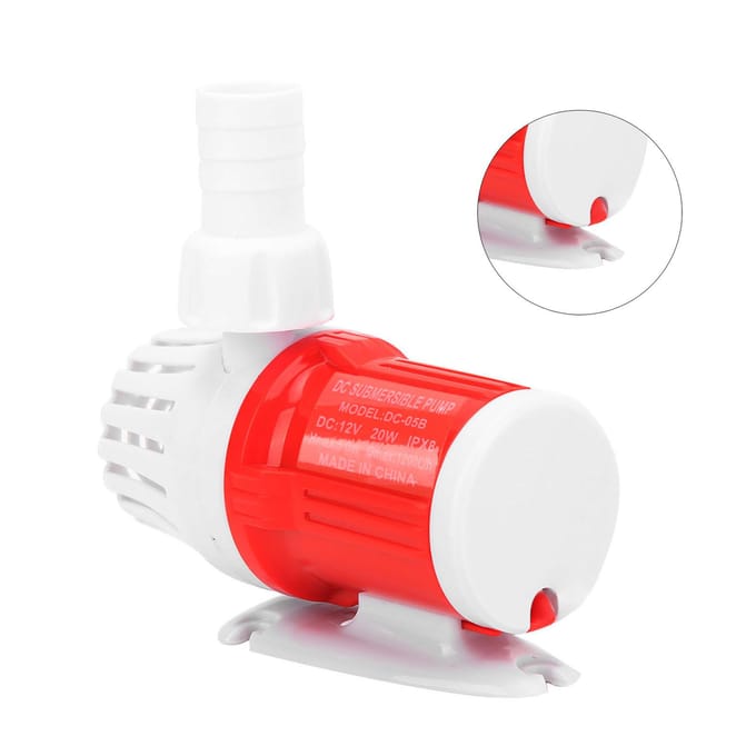 Aquariumpomp Ultra Stil Afneembaar Frequentieomzetting Dompelwaterpomp20W red