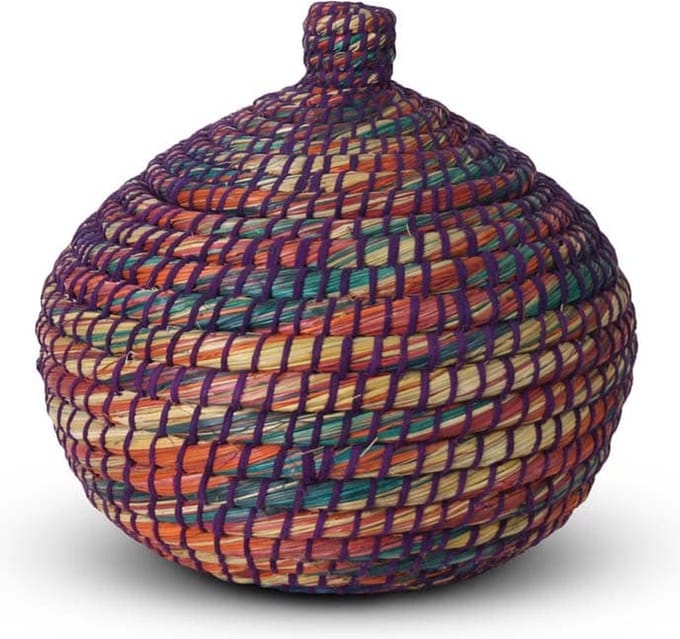 Safaary - Opbergmand met Deksel van Zeegras Fuchsia Basket