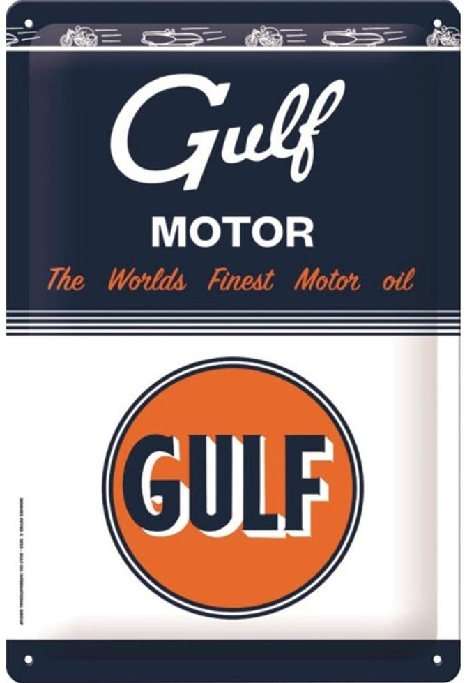 Wandbord Garage Auto Man Cave - Gulf 1920 Logo