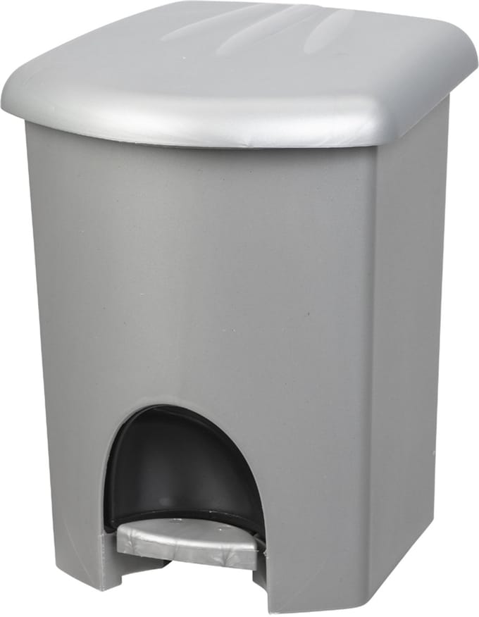 plast team cosmetica-pedaalemmer, 6 liter, zilver
