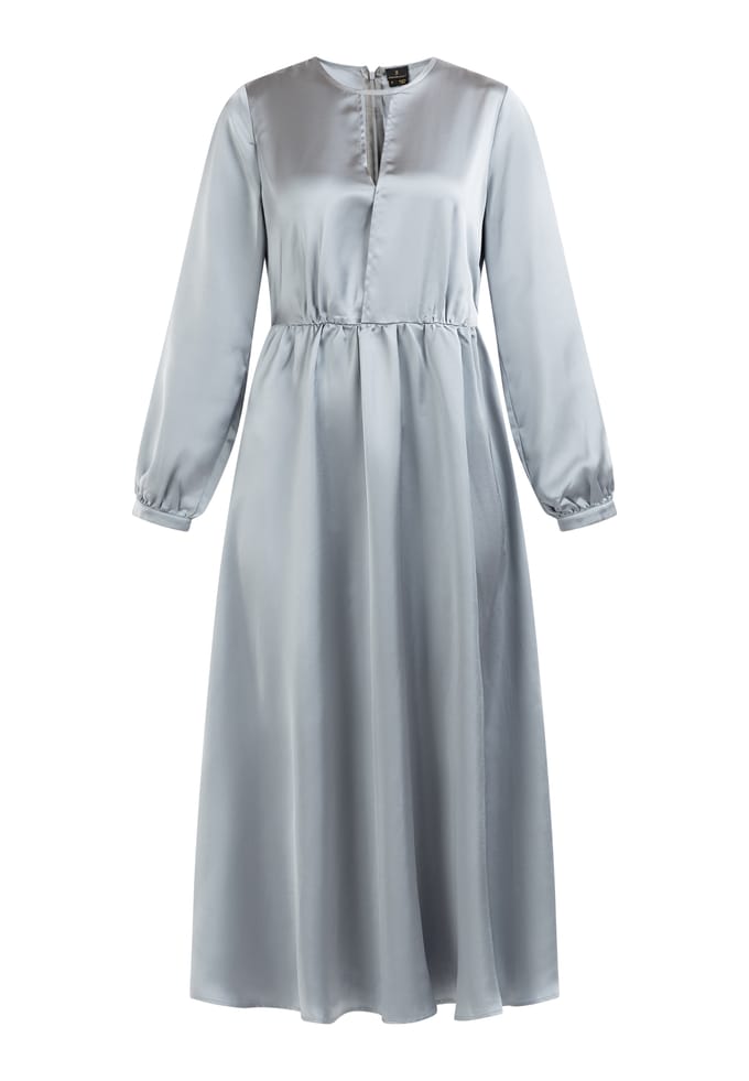 Dreimaster midi-jurk Dames Grijs-blauw