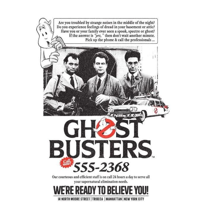 Ghostbusters Vintage Advert Unisex T-Shirt - White - 3XL