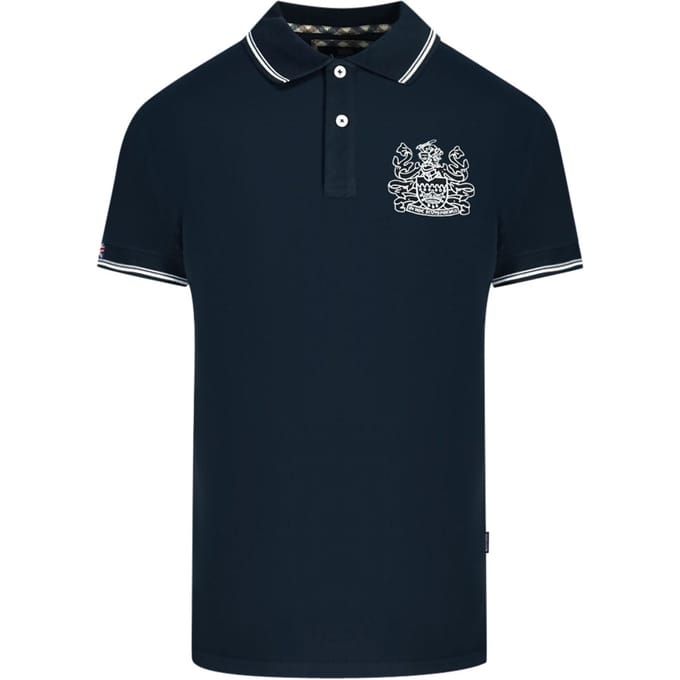 Aquascutum Aldis getipt marineblauw poloshirt