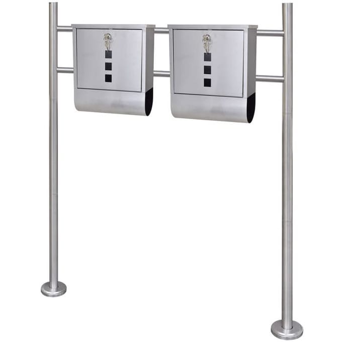 Maison Exclusive - Double boîte à lettre sur support en acier inoxydable