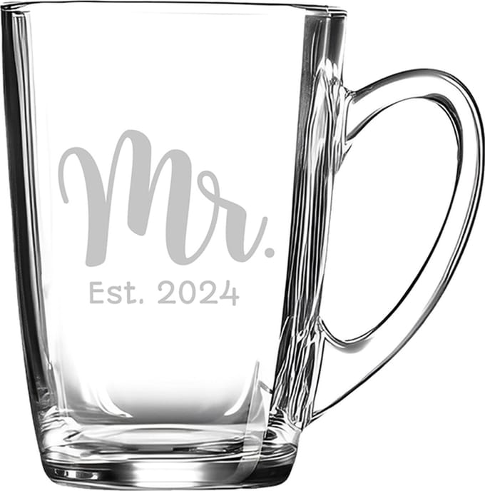 Gegraveerde Theeglas 32cl Mr. Est. 2024