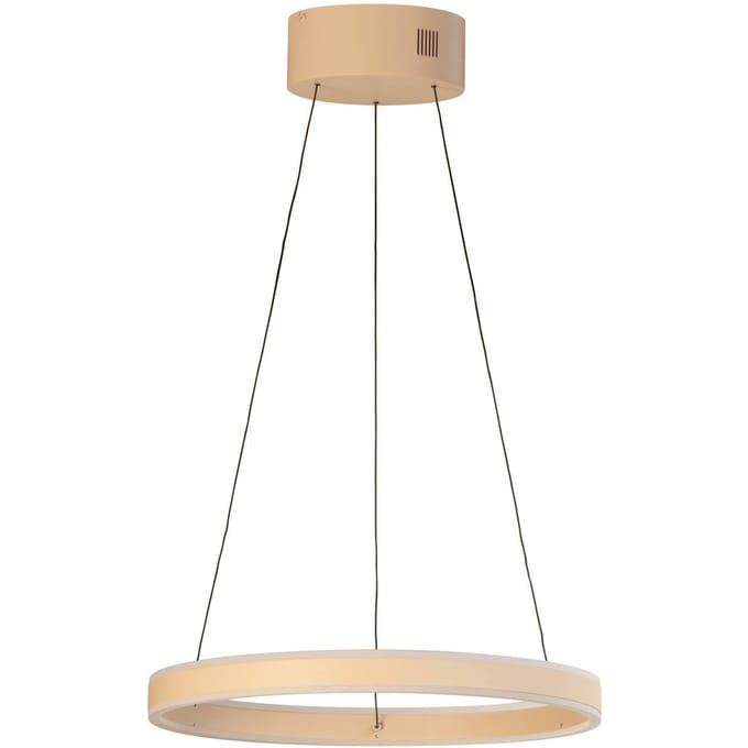 FISCHER & HONSEL LED hanglamp Silvio, Ø 50 cm, zandkleurig, metaal, CCT,