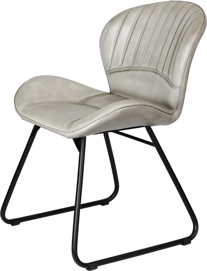 Leren stoel gestoffeerde stoel eetkamerstoelen – lichtgrijs