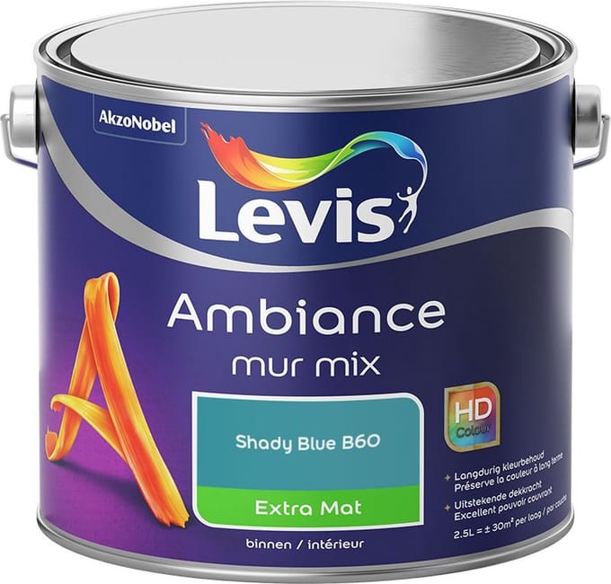 Levis - Ambiance Mur Extra Mat Mix - Shady Blue B60 - Mengverf - 2,5 L