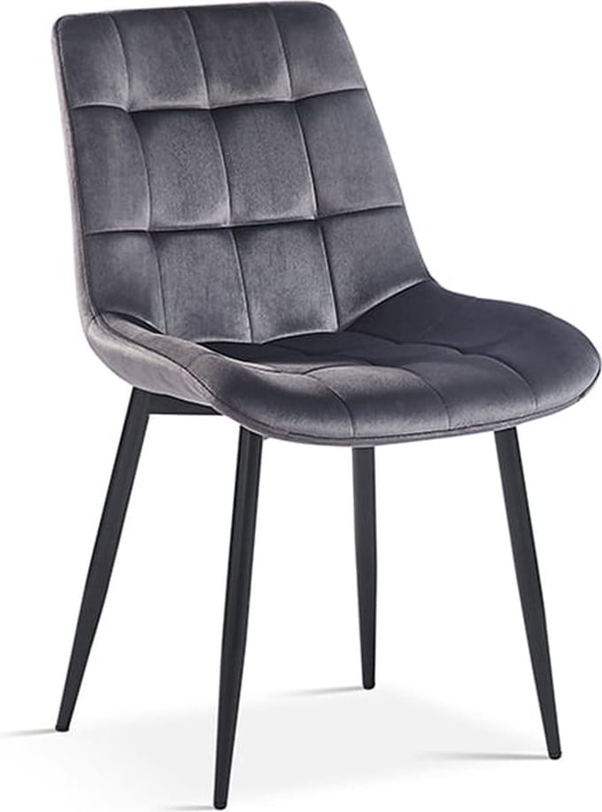 Stoel Alice Taupe - Velours - Set van 4 - Zithoogte 47 cm - Zitdiepte 44 cm