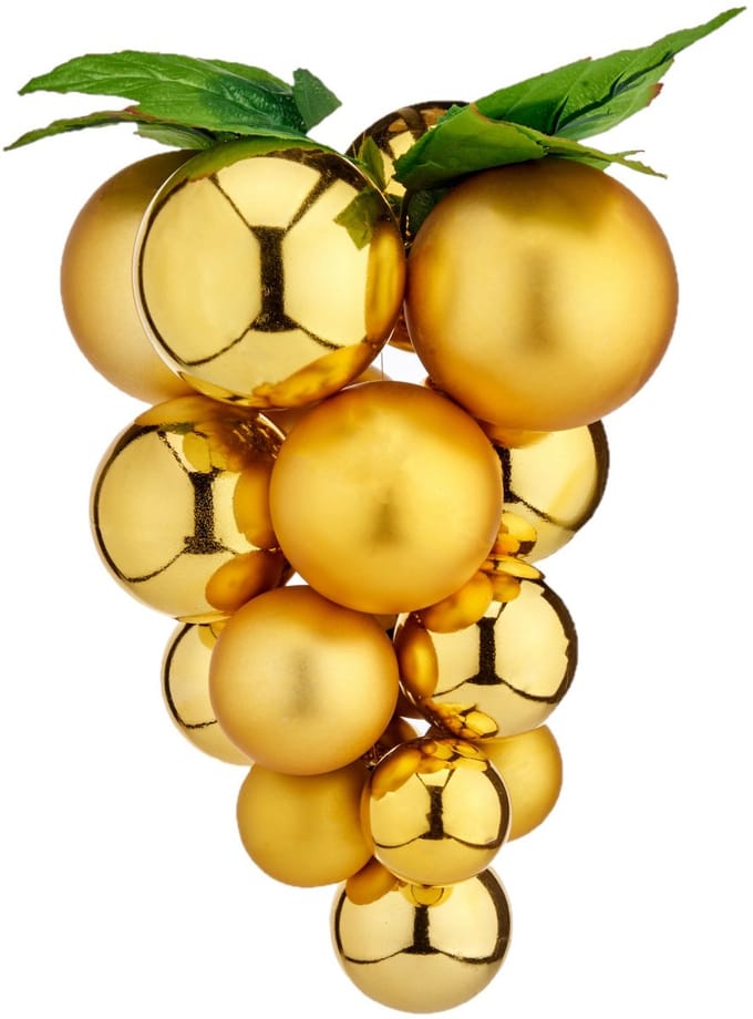 Kerstballen Klein Druiven Gouden Plastic 14 x 14 x 25 cm