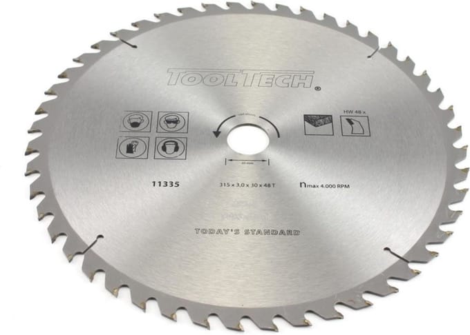Tooltech Cirkelzaagblad - Ø 315 mm - 48 Tanden - Wisseltand - Hardmetalen Blad
