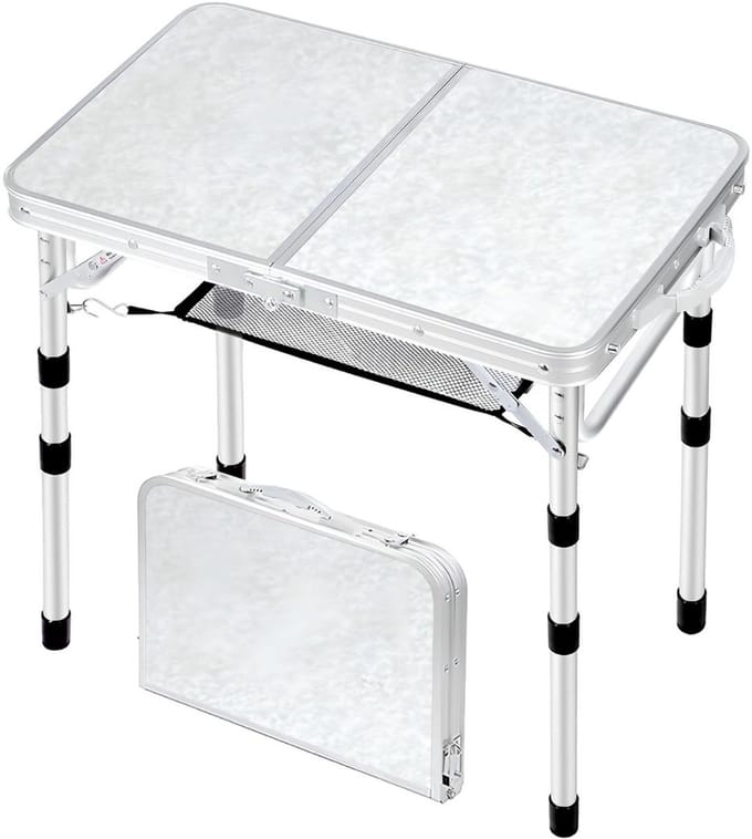 SP® Campingtafel - 31.75 kg Laadcapaciteit - Klaptafel - Campingtafel Inklapbaar - Wit - 25cm x 40cm x 60cm