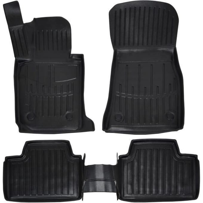 Tapis de sol - SCOUTT - BMW 3 (F30/F31) - Caoutchouc Premium - Conception 3D - Résistant à l'eau noir