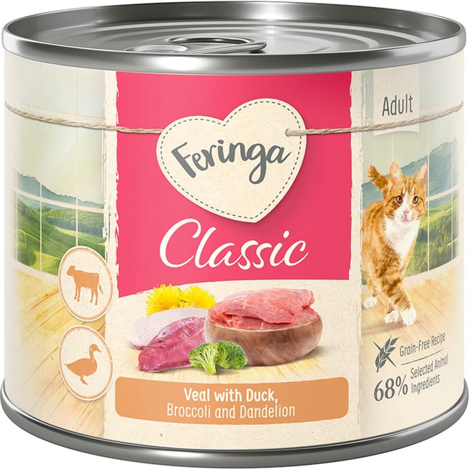 24x200g Classic Meat Menü Eend & Kalf Feringa Kattenvoer nat