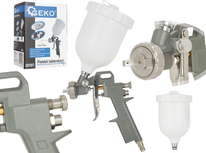 GEKO HVLP verfspuit - aluminium tank - 500 ml - 1,5 mm nozzle