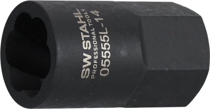 SW-Stahl spiraalgroefwisselplaat 3/8 inch, 14 mm uitwendig 6-kant, 05555L-14