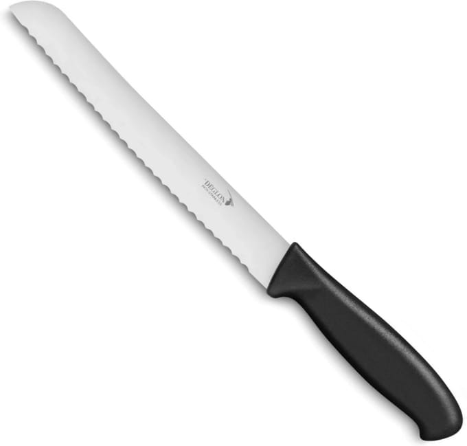 Déglon Broodmes – 18 cm – Microgekarteld – Zwart Handvat – Vaatwasmachinebestendig