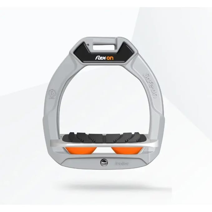 Veiligheidsspanners Paardrijden Schuin Grip Aluminium/Grijs/Oranje Kind Flex-On Safe-On
