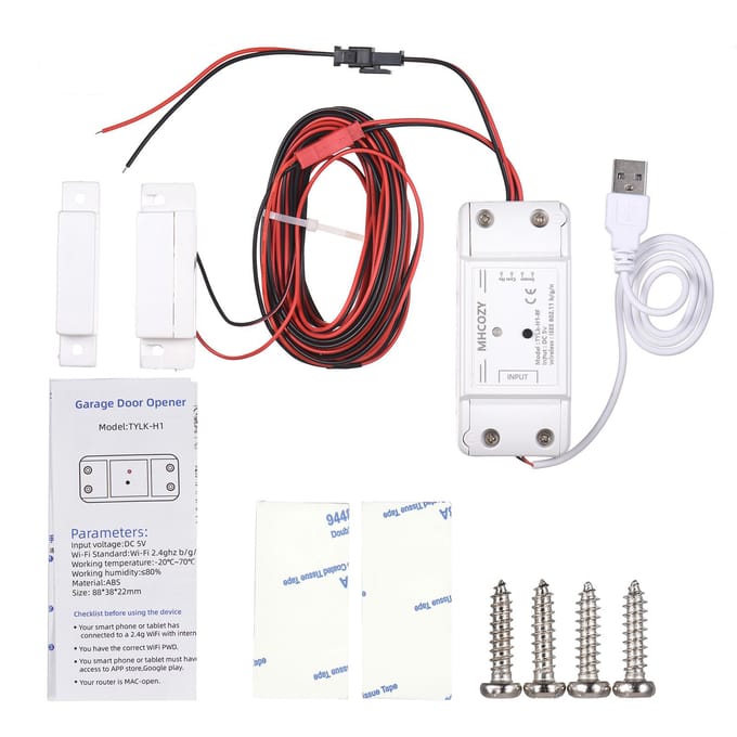 WIFI Intelligente Garagedeuropener Controller Liftschakelaar Mobiele telefoon APP Afstandsbediening Timer wit