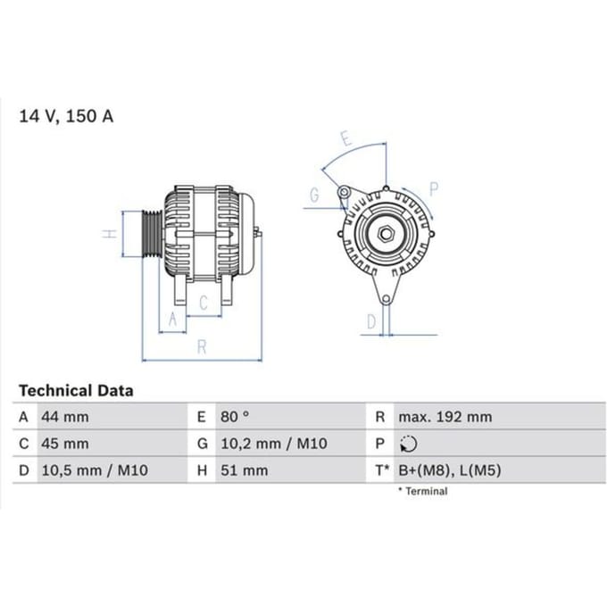 Driefasige generator BOSCH 0 986 046 511