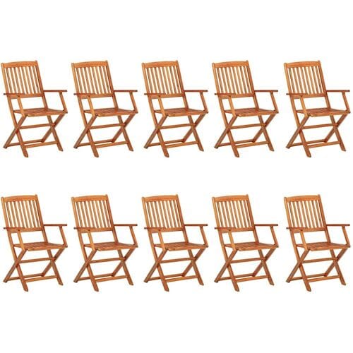 vidaXL - 11-delige - Tuinset - 220x90x75 - cm - massief - acaciahout
