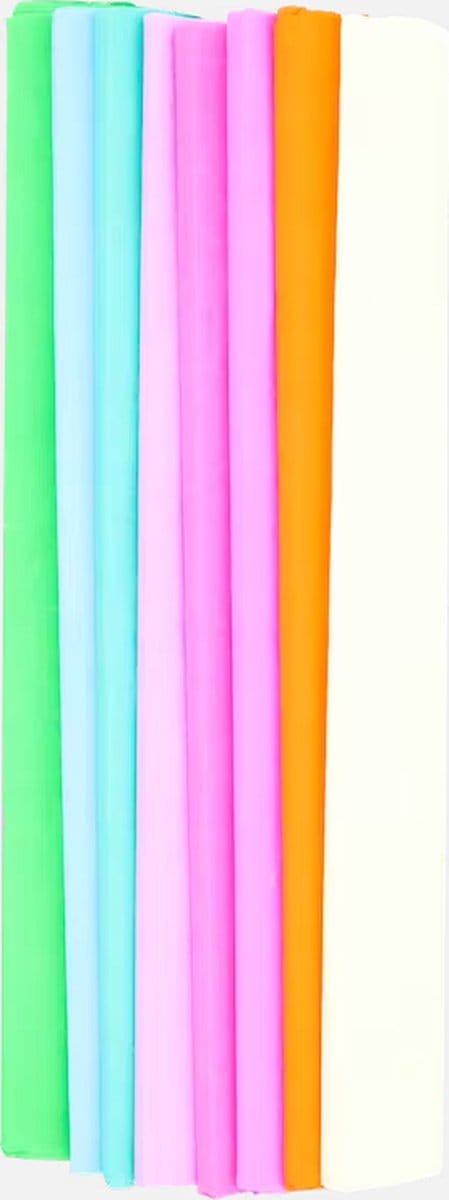 Craft & Design Crepe papier - 8 kleuren - 45 x 200 cm vellen