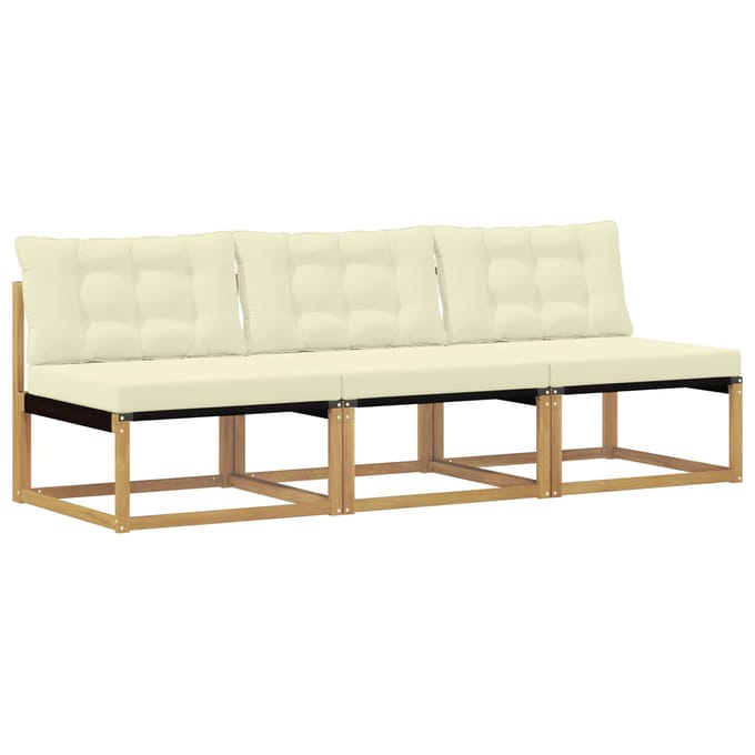 vidaXL - Buiten - Midden - Sofa - Massief - Acacia - Hout - Wit