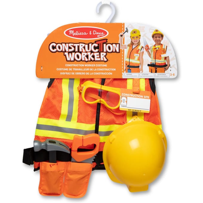 Melissa & Doug – Verkleedset bouwvakker – Inclusief helm en gereedschap