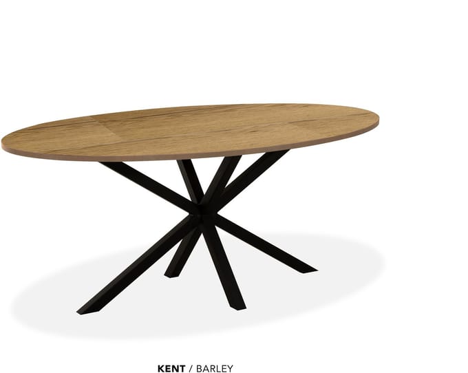 Maxfurn - Eettafel ovaal | Zeer krasvast | Kleur: Barley | Afmeting 160x92cm