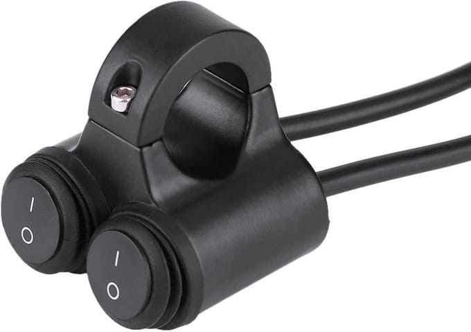 Motor Stuur Schakelaar - Dubbele Knop - Verlichting Bediening - Waterdicht Aluminium - 22mm Diameter - Type B