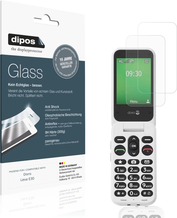 dipos – 2x Matte Pantserfolie geschikt voor Doro Leva E30 | 9H Screenprotector
