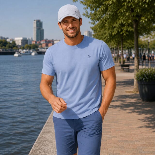 Q1905 T-shirt roden licht melange