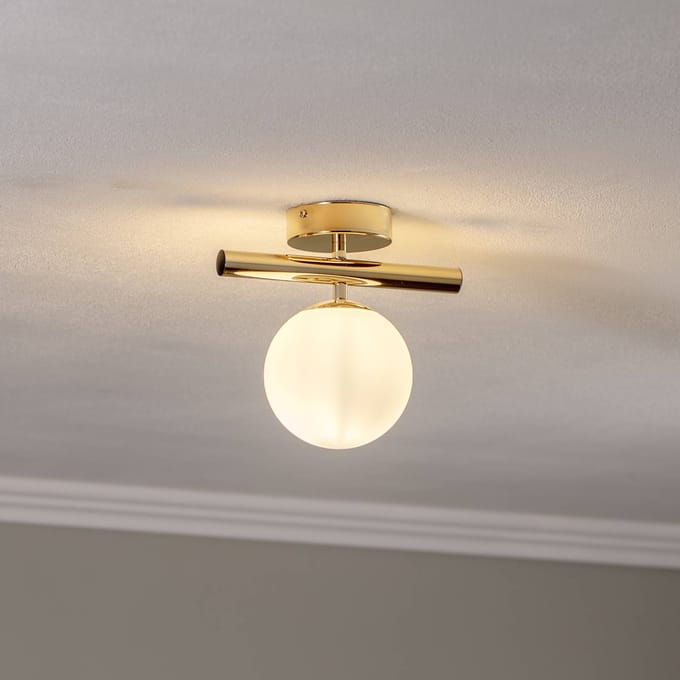 Domiluce Plafondlamp Linea, goud, 1-lamp