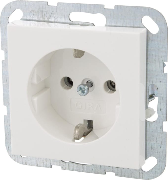 Gira System 55 contactdoos – inbouw – 1–voudig – randaarde – polarwit – 10 stuks