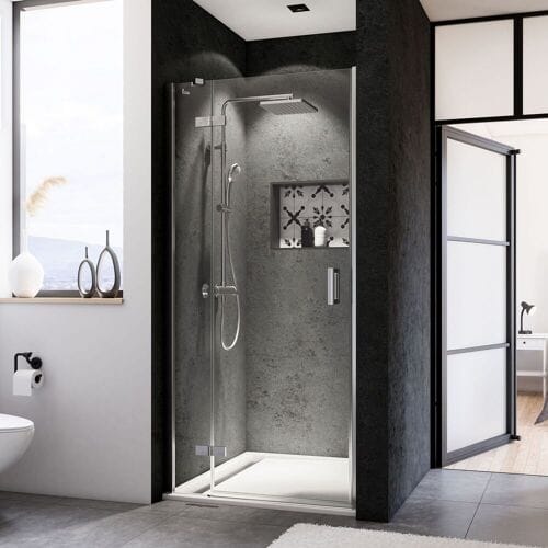 Breuer panorama revolving door with fixed part for niche 90 cm, left side 1298.005.101.004
