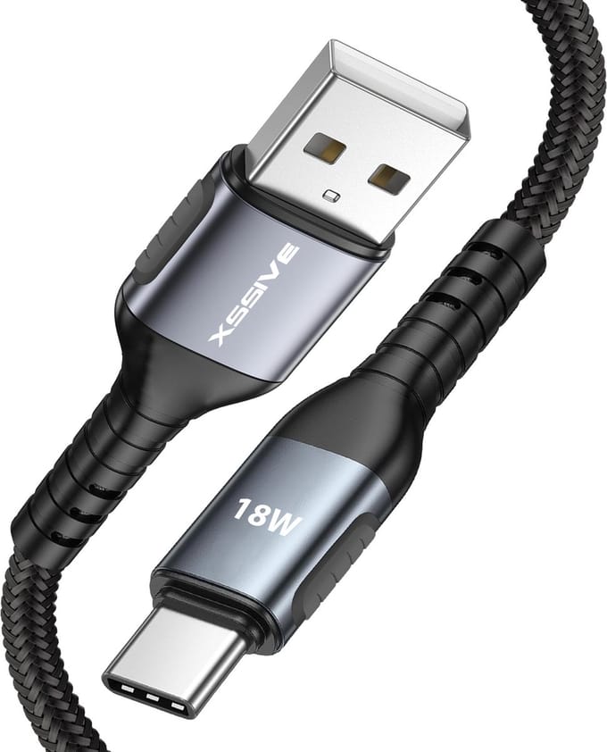 Xssive Gevlochten USB naar USB C Kabel - 15W Quick Charge - Geschikt voor Samsung & Android - 1 meter