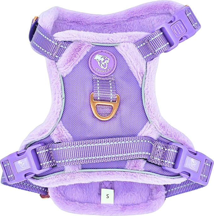 Frenkiez Teddy reflective Y tuig no pull dogharness Luxury Lila Medium