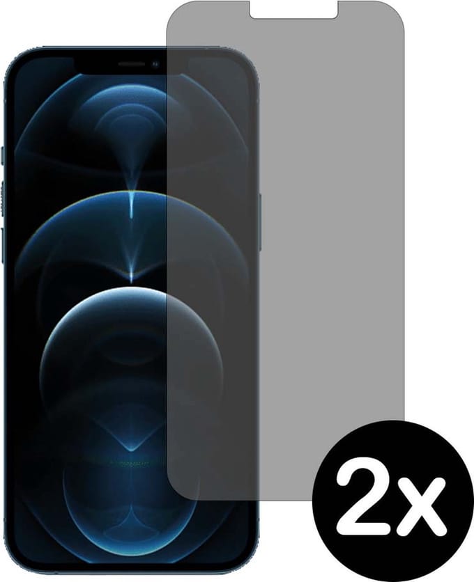 Smartphonica Privacy screenprotector voor iPhone 12 Pro tempered glass - 2 stuks geschikt voor iPhone 12 Pro