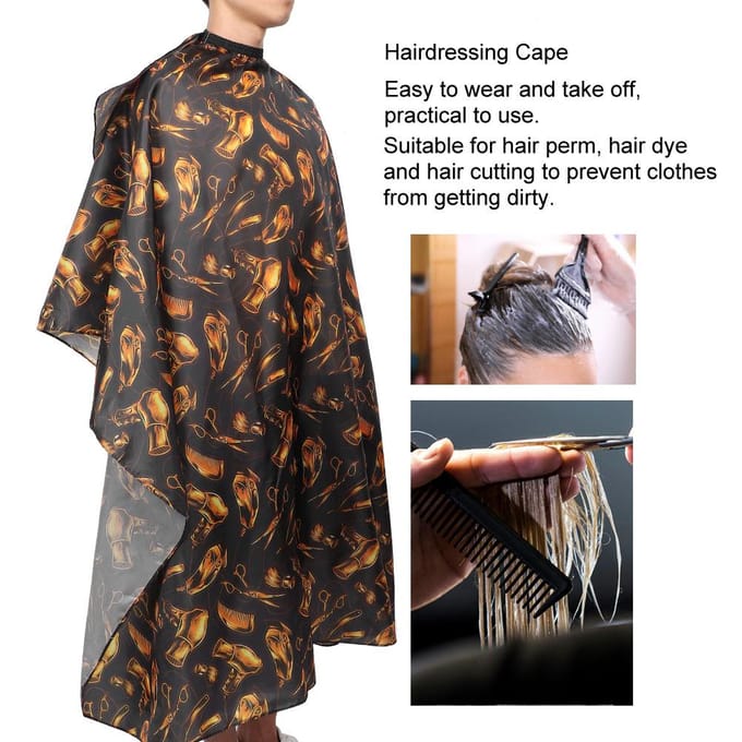 Stijlvol Patroon Haarknipmantel Doek Waterdicht Kappersschort Kapsalon Accessoires gray