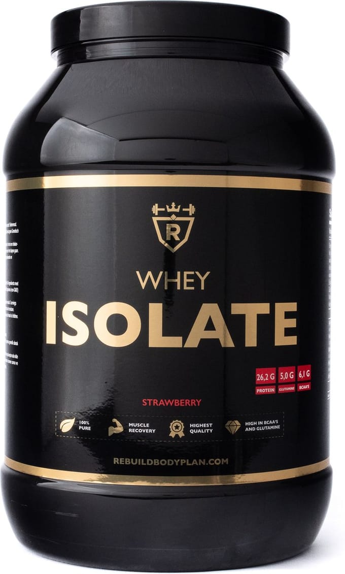 Rebuild Nutrition - Whey Isolaat - Aardbei smaak - Proteine Poeder - Eiwit Shakes - Whey Protein - Isolate Eiwitpoeder - 80 Eiwitshakes - 2000 gram