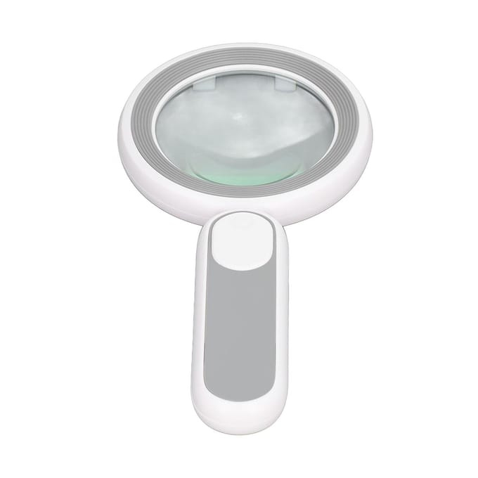 Handheld Vergrootglas 20X Optische Vergroter met 21 LED-lampjes USB Opladen Aanraakschakelaar Grijs