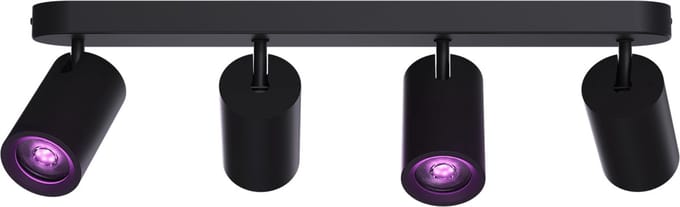 Calex Smart Plafondlamp - 4-Lichts - Slimme Opbouwspot - Ovaal - Zwart