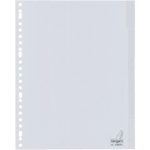 Kangaro tabbladen - A4 - 5-delig met venster - PP 120 micron - grijs - 23-gaats