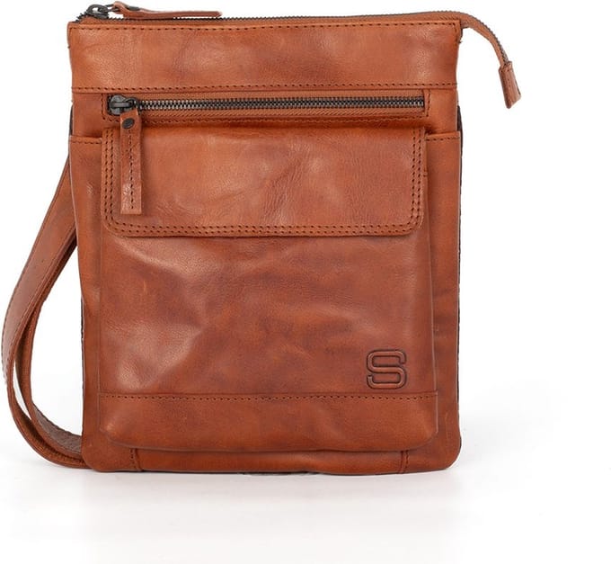 Leren Crossbodytas - James - Brandy Cognac