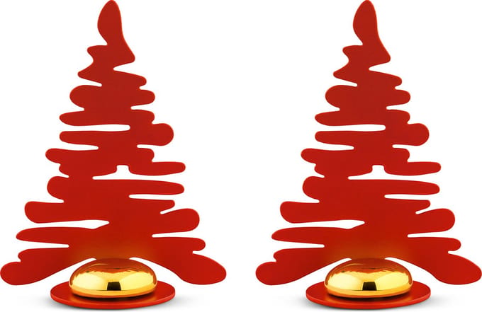 Alessi Bark Kerstboom Kerstdecoratie Set Van 2 Rood