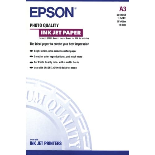 Inkjetpapier epson s041068 a3 mat 105gr 100 vel