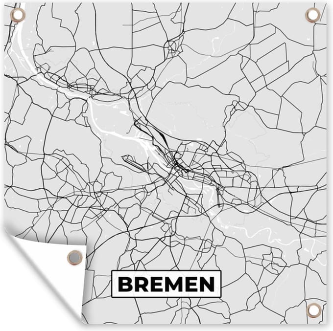 Tuindoek Bremen - Kaart - Stadskaart - Plattegrond - Duitsland - 100x100 cm