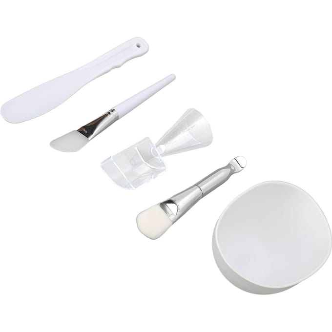 DIY Gezichtsmasker Tool Siliconen Borstel Zachte Borstel Mengkom Spatel Maatbekerset white