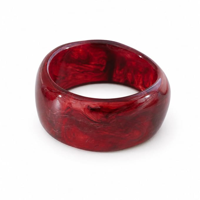 Dames Resin Bangle Armband – Donkerrood – Chunky Statement Armband 6.6 cm